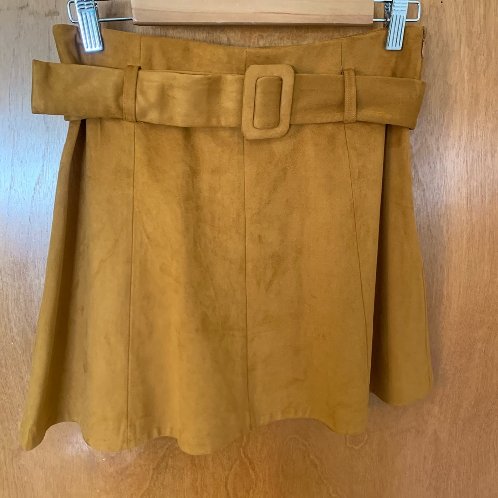 Zara faux suede tan skirt